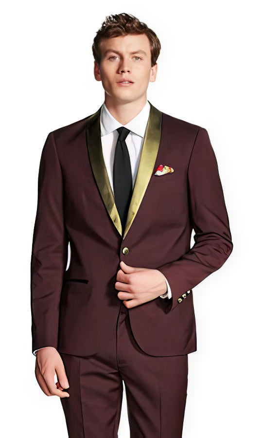 Maroon Tuxedo Wedding