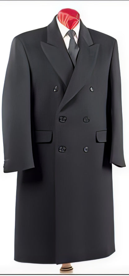 Men'S Six Buttons Black Fully Lined Men'S Overcoat Long Coat Winter Men'S Topcoat Sale - Image 9