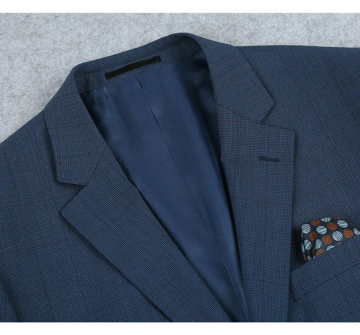 Saco vaquero - Western Sport Coat - Western Blazer - Mens Two Button Classic Fit Wool Sport Coat Blazer In Steel Blue Windowpane Plaid