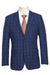 Saco vaquero - Traje Para Hombre - Western Sport Coat - Western Blazer - Mens Designer Two Button Slim Fit Notch Lapel Suit In Dark Blue Windowpane Plaid Weave