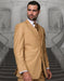 Mens Classic Fit Pleated Pant 2 Button Wool Suit in Camel