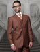 Mens Classic Fit Pleated Pant 2 Button Wool Suit in Copper