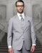 Mens Classic Fit Pleated Pant 2 Button Wool Suit in Grey