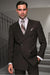 Men's Designer Double Breasted Wool Suit in Brown