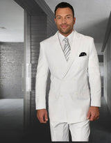 Statement Men's 2-Piece 100% Wool Fashion Suit – Double-Breasted Elegance Modern Fit