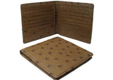 Men's Genuine Exotic Animal Skin Ostrich Wallet - Kango Tabac Hipster