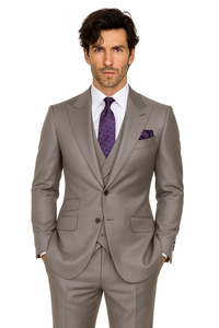 Big Lapel - Wide Lapel - Tom Ford Style Suit - Ticket Pocket - Gray