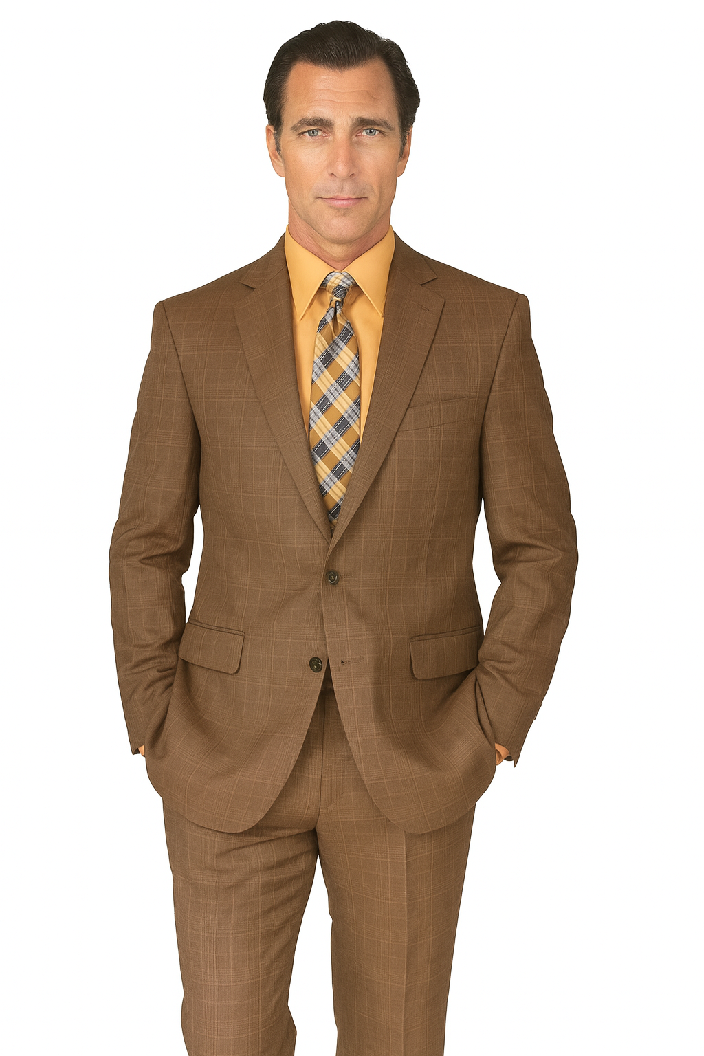 Renaissance Collection - Regular Fit 3 Piece Suit Chestnut Modern Fit