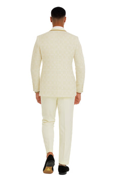 2025 Ivory and Gold 2pc Men's Suit by Tazzio - Image 3