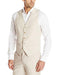 Men's Natural Sand Tan Wedding Men's Vest Linen Dress Tuxedo