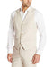 Men's Natural Sand Tan Wedding Men's Vest  Linen Dress Tuxedo