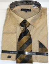 Tan Colorful Men'S Dress Shirt
