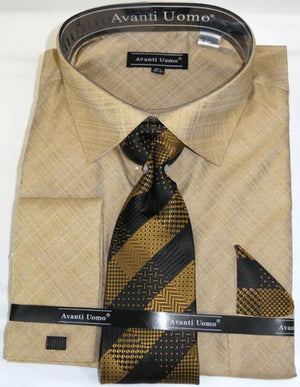 Tan Colorful Men'S Dress Shirt