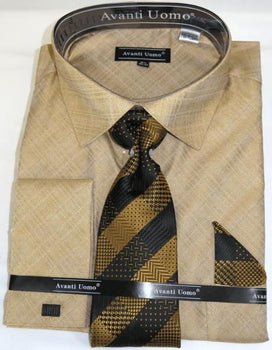 Tan Colorful Men'S Dress Shirt