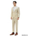 Tan Linen Suit For Summer - Collarless Blazer and Pants Collarless Lapel - No Lapel Casual!