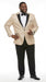 Men’s Tan Tuxedo Blazer with Black Lapel – Formal Dinner Jacket Suit + Pants for Wedding, Prom champaign beige color