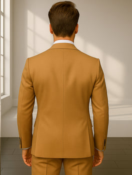 Wool Suit - Italian Made Business Suit by Statement Men's 2 Piece 100% Wool Double Breasted Suit - Pinstripe Pattern