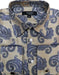 Mens Paisley Shirts - Club Fashion Dress Shirt Spread Collar in  Color Tan