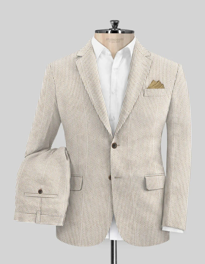 Tan Seersucker Suit