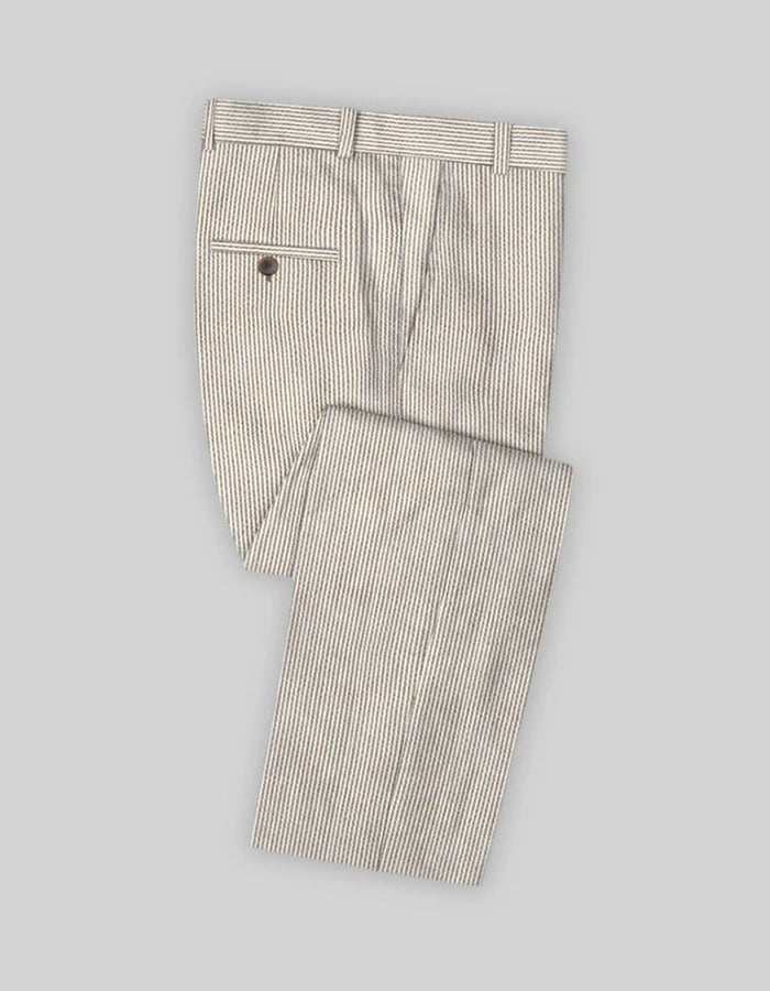 Tan Seersucker Suit