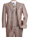 Three Button Suit - Classic Fit Pleated Pants - Mens 3 Button Vested Textured Shiny Sharkskin  Tan Church Suit