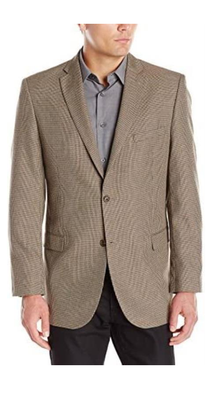 Tan ~ Taupe ~ Light Brown - Textured Pin Dots Pattern Mens Houndstooth Blazers - Patterned Sport Coat