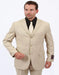 Three Button Suit - Classic Fit Pleated Pants - Men's Basic Three Button Business Tan Suit