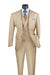 Taupe Modern Fit 3-Piece Suit with Lapel Vest & Adjustable Pants