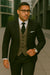 Wool Suit - Italian Made Business Suit by Statement Men's 3 Piece 100% Wool Modern Fit Suit - Bold Accent Color