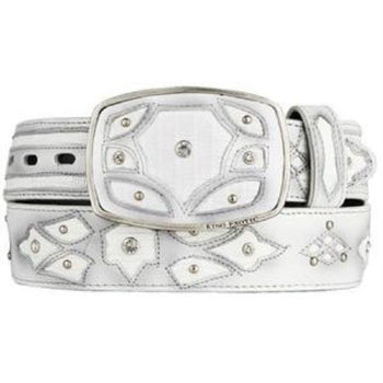 Men's White Original Lizard Teju Skin Fashion Western Belt
