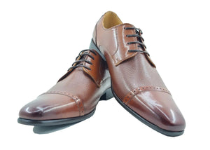 Carrucci Textured Leather Blucher