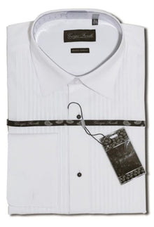 This classic white Lay-Down Tuxedo shirt for men