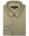 Beige 3 Button Collar Fashion Men's Dress Shirt