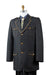 Men's Naval Style Brass Accent Black Flap Pocket Zoot Set