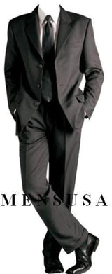 Solid Black Formal Cheap Priced Business Suits Clearance Sale +Shirt & Tie As Seen In Picture Package Combo ~ Combination Available in 2 or Three ~ 3 Buttons Style Regular Classic Cut