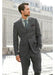 Men'S 3/Three Button Fitted Slim Fit Wool Suit Flat Front Pants Side Vented Available In Black Or Charcoal Or Dark Navy Blue