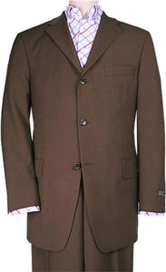 Chocolate Brown Solid Brown premier quality italian fabric Super 150's Wool Three buttons Suit