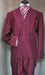 Mens Three Piece Suit - Vested Suit Mens Darker Burgundy ~ Wine ~ Maroon  Suit