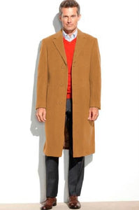 Camel Men's Dress Coat full length Overcoat ~ Long Men's Dress Topcoat - Winter coat (Cashmere Touch (not cashmere))