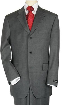 Three - 3 Buttons Style Men'S Suit Dark Charcoal Premier Quality Italian Fabric Suit Super 150