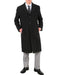 Men's Dress Coat Wool/Poly Charcoal Overcoat with slanted pockets