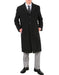 Men's Dress Coat Wool/Poly Charcoal Overcoat with slanted pockets