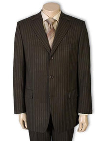 Groomsmen Suits Cheap Priced Men'S Dress Suit For Sale Jet Brown Pinstripe Light Weight 3 Or 4 Button Style On Sale