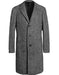 Men's Dress Coat  Tweed ~ Herringbone 3 Button Grey Long Men's Dress Topcoat - Winter coat Full Length By Overcoat