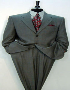 Luxurious Charcoal Grey Side Vented Premier quality italian fabric Design Men's 3-Button Super 150s Solid - 100% Percent Wool Fabric Suit - Worsted Wool Business Suit