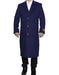 Men's Dress Coat Full Length Wool Dress Top Coat / Overcoat in Indigo ~ Bright Blue