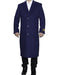Men's Dress Coat Full Length Wool Dress Top Coat / Overcoat in Indigo ~ Bright Blue