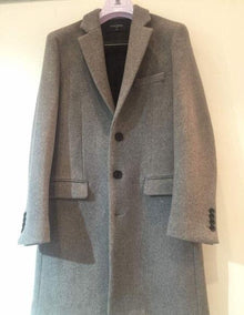 Men's Dress Coat  3 Button Light Grey ~ Gray Cashmere Overcoat