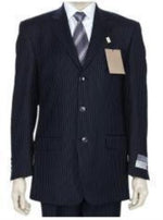 DarkNavy Blue Small Pinstripe premier quality italian fabric Super 140 Three ~ 3 Buttons style Men's Suit