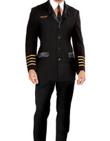 Men's 3 Button Peak Lapel Dark Navy Gold Cuffs Suit